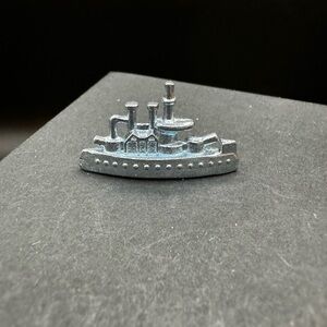 Miniature Monopoly Battleship Game Replacement Silver Ship Figurine
